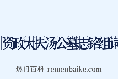资政大夫汤公墓志铭组词是什么意思的图片